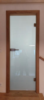 Eiche Massivholzzarge mit Glastür, Maßanfertigung